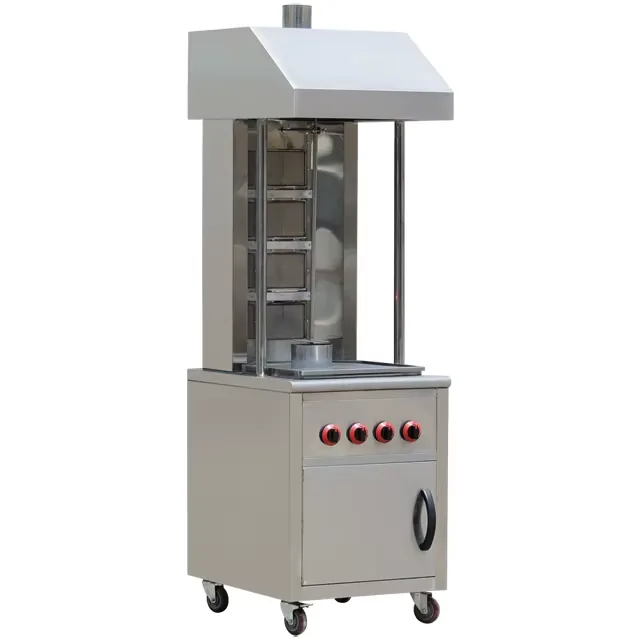 Gas Shawarma Machine With Hoodcabinet
